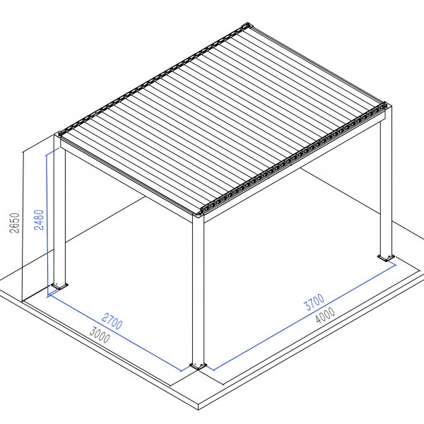 Pergola Premium 4x3m | Moottorikäyttöinen säleikön katto | Valkoinen Pergola Premium 4x3m | Moottorikäyttöinen säleikön katto | Valkoinen
