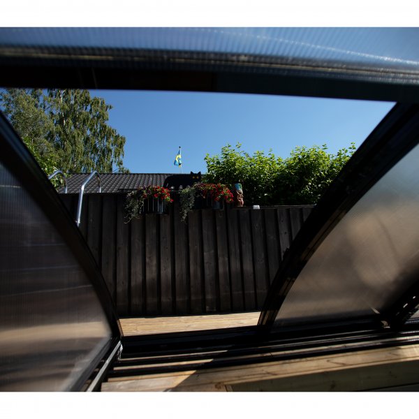 Altaan katto 4x8m sivuovella | Ammuttava - musta