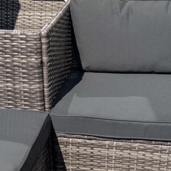 Eksklusiivinen loungeryhm | Sisnrakennettu varastointi | Harmaa synteettinen rottinki | Djursvik