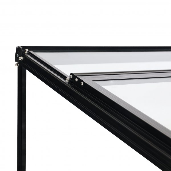 Minikasvihuone avattavalla ovella | 4mm turvalasi | Musta Minikasvihuone avattavalla ovella | 4mm turvalasi | Musta