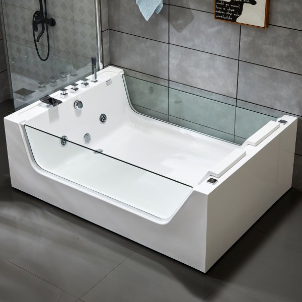 Suuri poreallas kahdelle 170x120cm | Lasilla ja lmmittimell | BK-007V