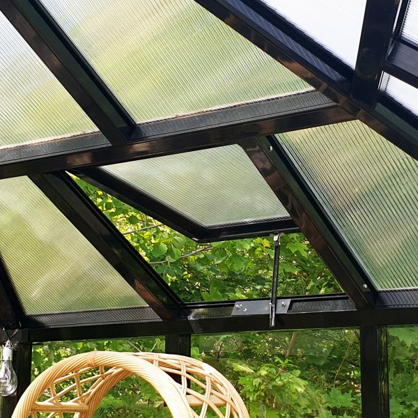 Oranssi/huvimaja 10 m | Kuusikulmainen kasvihuone | Turvalasi