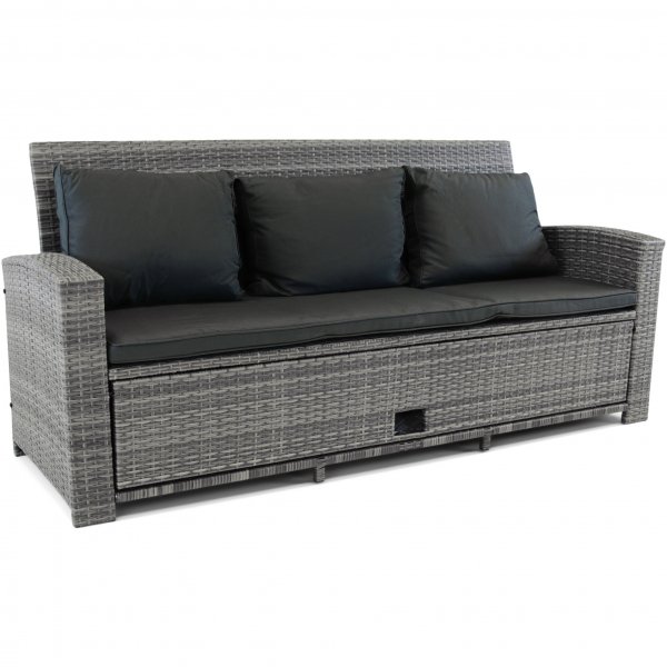 Sohvaryhmä ulkokalusteet | Sisäänrakennettu varastointi | Harmaa synteettinen rottinki | Sannäs Sohvaryhmä ulkokalusteet | Sisäänrakennettu varastointi | Harmaa synteettinen rottinki | Sannäs