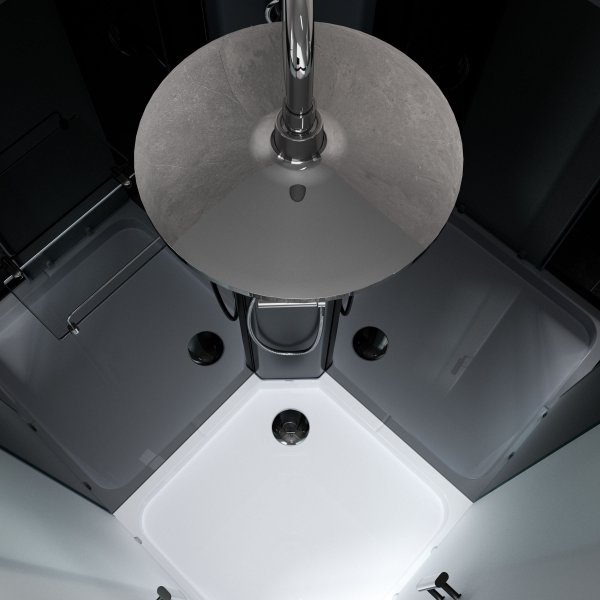 Täydellinen suihkukaappi sadesuihkulla | Musta Täydellinen suihkukaappi sadesuihkulla | Musta