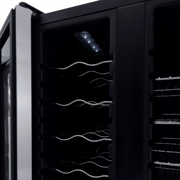 Yhdistetty viini- ja olutjääkaappi | 24 pulloa/66 tölkkiä | Hiljainen juoksu Yhdistetty viini- ja olutjääkaappi | 24 pulloa/66 tölkkiä | Hiljainen juoksu