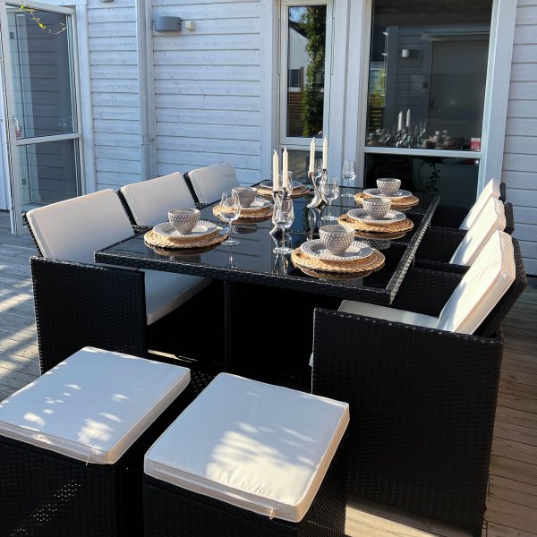 Ruokailuryhm ulkokalusteet | 10 paikkaa | Keinotekoinen rottinki | Lyfco Skrhamn