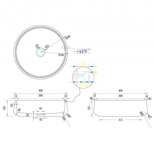 Pyöreä pesuallas 40 cm | Musta graniitti | 100% luonnonkivi\\\" Pyöreä pesuallas 40 cm | Musta graniitti | 100% luonnonkivi\\\"