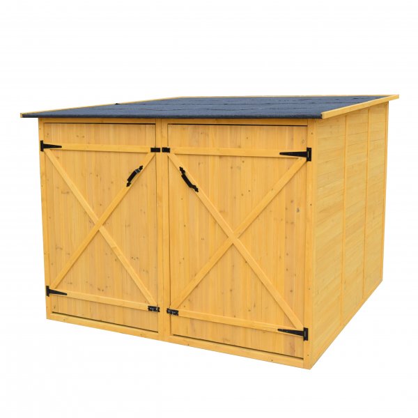 Puutarhavaja | 200x200x151,5 cm | Kaksiosainen Ovi | Luonnollinen Puuviimeistely Puutarhavaja | 200x200x151,5 cm | Kaksiosainen Ovi | Luonnollinen Puuviimeistely