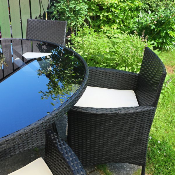 Py�re� ruokailuryhm� ulkokalusteet | 6 tuolia | Tyynyt mukana | Lyfco Tyl�sand