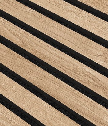 Puulista Akustiikkapaneelit | 2400x600x21mm | Valkoinen Tammi