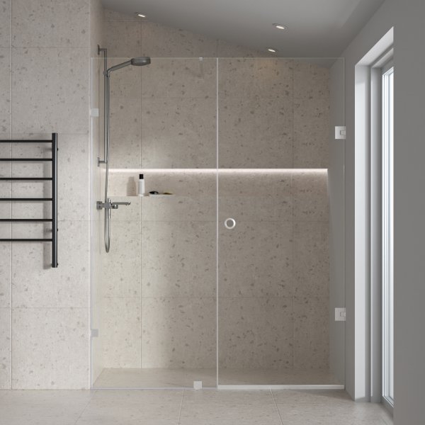 Suihkunurkka/suihkuseint 80x80x210cm | Kirkas lasi kromiyksityiskohdilla | Avery