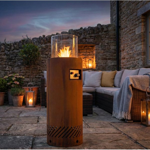 Kaasulämmitteinen takka corten-teräksestä | Ulkokäyttöön | Fredrik Kaasulämmitteinen takka corten-teräksestä | Ulkokäyttöön | Fredrik