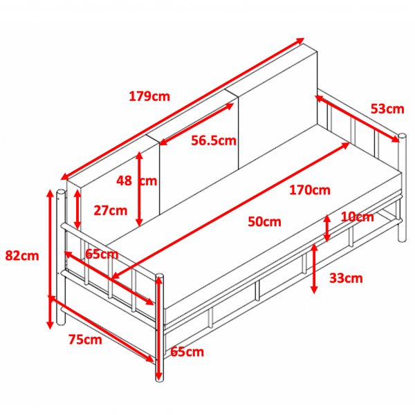 Aurinkotuoliryhm / sohvaryhm bambusta | Irrotettavalla pllisell | Lovn