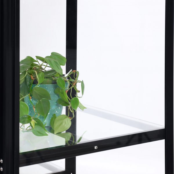 Korkea minikasvihuone | 4mm turvalasi | Musta