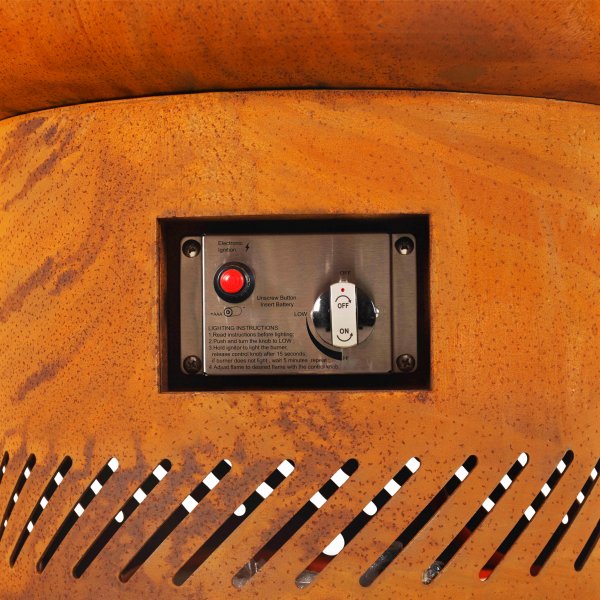 Kaasulämmitteinen takka corten-teräksestä | Ulkokäyttöön | Dorothea Kaasulämmitteinen takka corten-teräksestä | Ulkokäyttöön | Dorothea