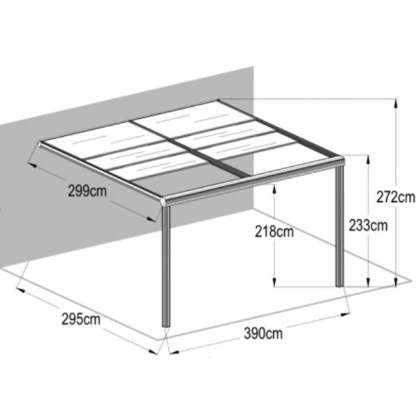 Liukukattokuisti 12m² | Liukuva parvekkeen katto | Kanava muovi / alumiini Liukukattokuisti 12m² | Liukuva parvekkeen katto | Kanava muovi / alumiini