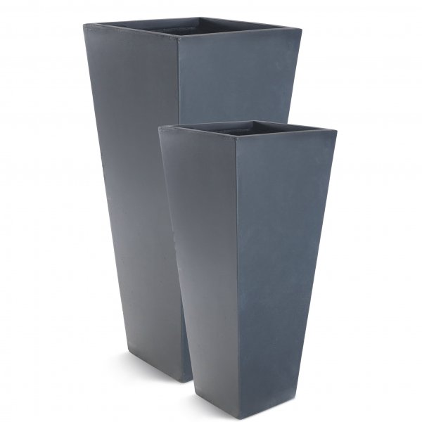 Korkea kuituvahvistettu ruukku ulkokäyttöön - Graniitti/musta Korkea kuituvahvistettu ruukku ulkokäyttöön - Graniitti/musta