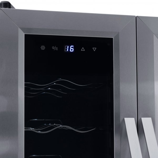 Yhdistetty viini- ja olutjääkaappi | 24 pulloa/66 tölkkiä | Hiljainen juoksu Yhdistetty viini- ja olutjääkaappi | 24 pulloa/66 tölkkiä | Hiljainen juoksu