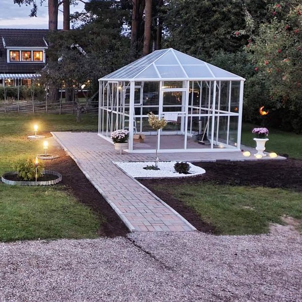Huvimaja 13m² | Suuri premium-kasvihuone | 5 vuoden myrskytakuu Huvimaja 13m² | Suuri premium-kasvihuone | 5 vuoden myrskytakuu
