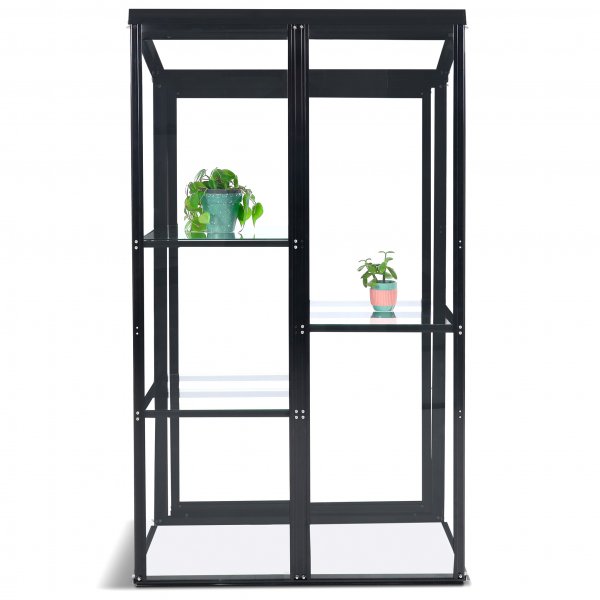 Korkea minikasvihuone | 4mm turvalasi | Musta