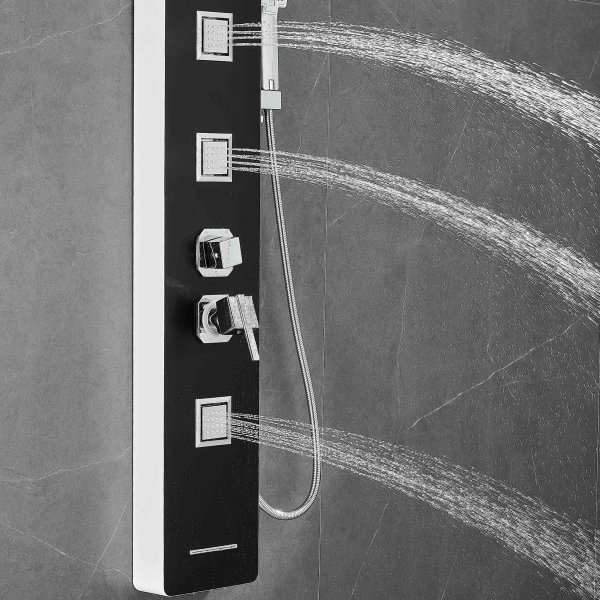 Suihkupaneeli mustavalkoista ruostumatonta terästä | Stella Suihkupaneeli mustavalkoista ruostumatonta terästä | Stella