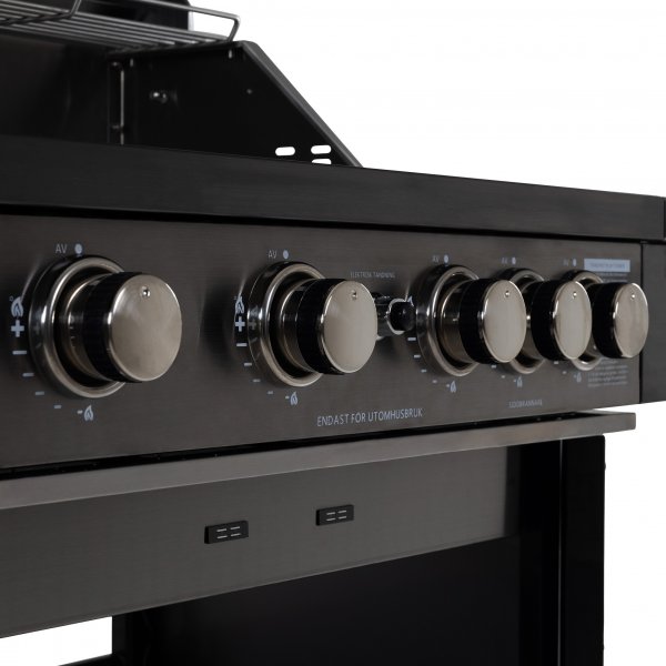 Ruostumaton kaasugrilli kuumailmatoiminnolla | Malibu/Nashville Blackline