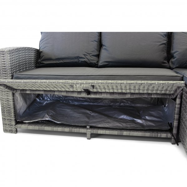 Sohvaryhmä ulkokalusteet | Sisäänrakennettu varastointi | Harmaa synteettinen rottinki | Sannäs Sohvaryhmä ulkokalusteet | Sisäänrakennettu varastointi | Harmaa synteettinen rottinki | Sannäs