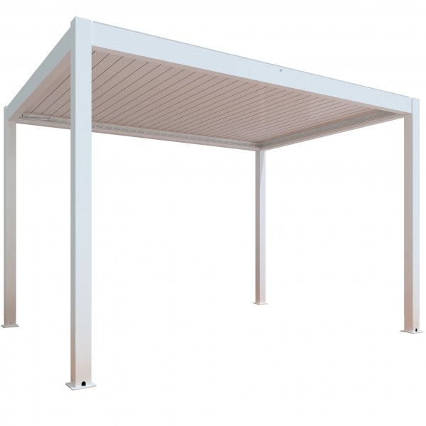 Pergola Premium 4x3m | Moottorikäyttöinen säleikön katto | Valkoinen Pergola Premium 4x3m | Moottorikäyttöinen säleikön katto | Valkoinen
