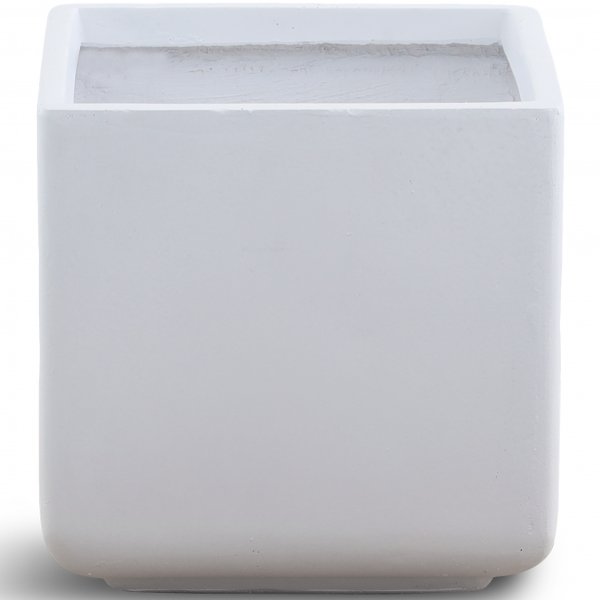 Kuituvahvisteiset ulkoruukut - Kuution muotoinen - Valkoinen