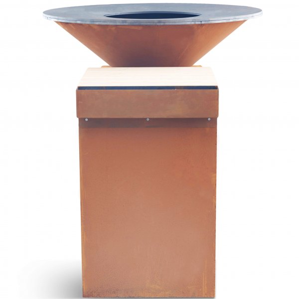 Puulämmitteinen grilli corten-teräksestä leikkuulaudalla | Vemdalen Puulämmitteinen grilli corten-teräksestä leikkuulaudalla | Vemdalen