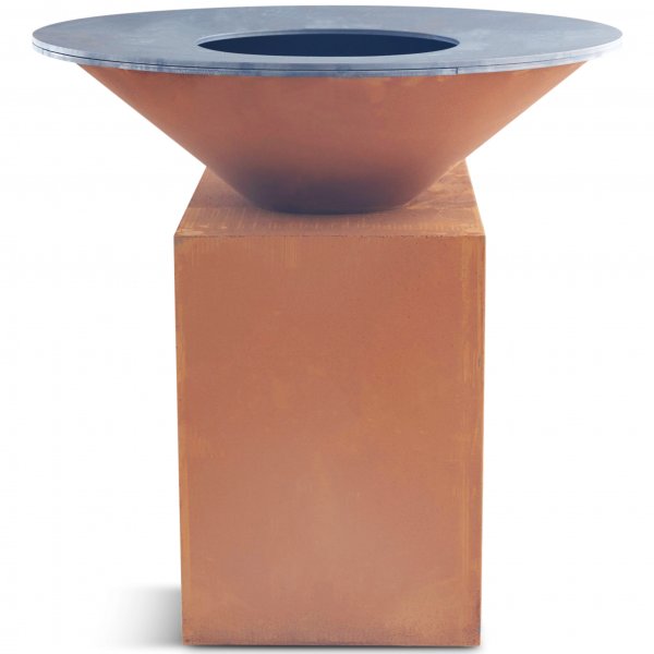 Puulämmitteinen grilli corten-teräksestä leikkuulaudalla | Vemdalen Puulämmitteinen grilli corten-teräksestä leikkuulaudalla | Vemdalen