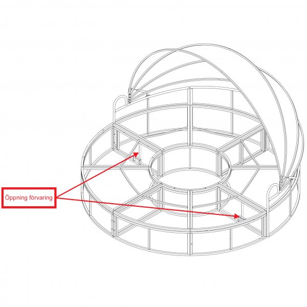 Py�re� solarium 230cm | �lyk�s sis��nrakennettu tyynyn s�ilytystila | Lyfco H�llviken