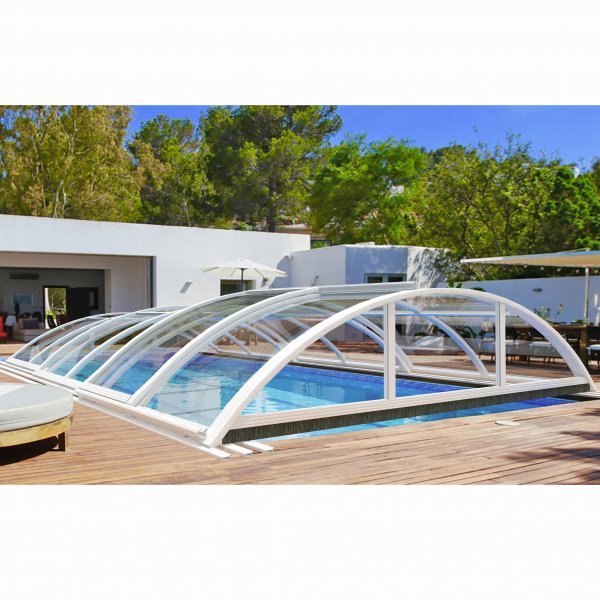 Uima-altaan katto 3x6m sivuovella | Kiinteä polykarbonaatti 4mm | Alumiini Uima-altaan katto 3x6m sivuovella | Kiinteä polykarbonaatti 4mm | Alumiini