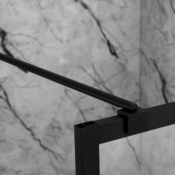 Suihkusein mustalla palkilla | 6mm turvalasi