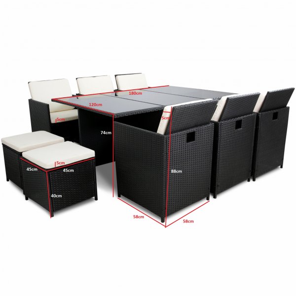 Ruokailuryhm ulkokalusteet | 10 paikkaa | Keinotekoinen rottinki | Lyfco Skrhamn