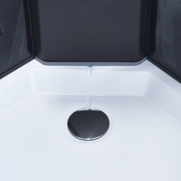 Täydellinen suihkukaappi sadesuihkulla | Musta Täydellinen suihkukaappi sadesuihkulla | Musta