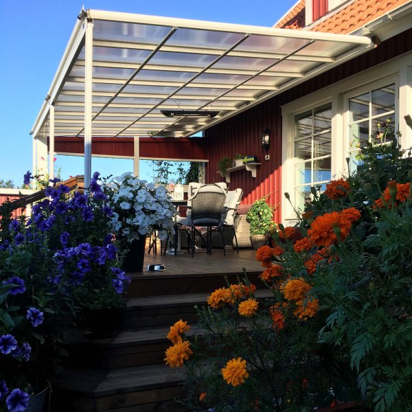 Terassi 5,6x3,0m | Erittin korkea | Kanava muovi / alumiini