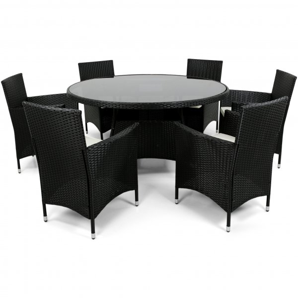 Py�re� ruokailuryhm� ulkokalusteet | 6 tuolia | Tyynyt mukana | Lyfco Tyl�sand