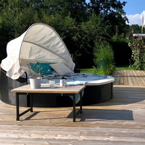 Py�re� solarium 230cm | �lyk�s sis��nrakennettu tyynyn s�ilytystila | Lyfco H�llviken