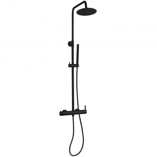 Täydellinen yläsuihkusarja käsisuihkulla pyöristetyllä muotoilulla | Musta Täydellinen yläsuihkusarja käsisuihkulla pyöristetyllä muotoilulla | Musta