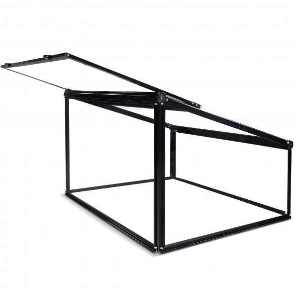 Minikasvihuone avattavalla ovella | 4mm turvalasi | Musta Minikasvihuone avattavalla ovella | 4mm turvalasi | Musta