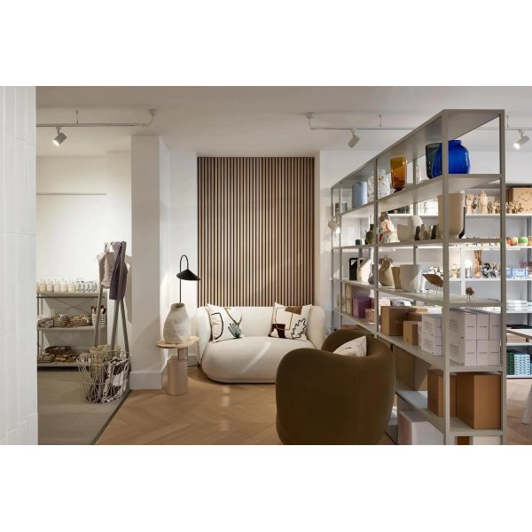 Puulista Akustiikkapaneelit | 2400x600x21mm | Valkoinen Tammi