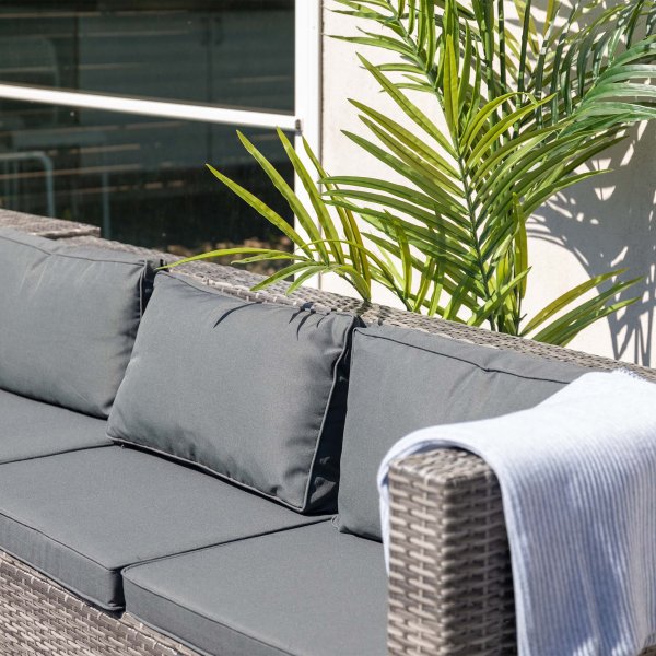 Eksklusiivinen loungeryhm | Sisnrakennettu varastointi | Harmaa synteettinen rottinki | Djursvik