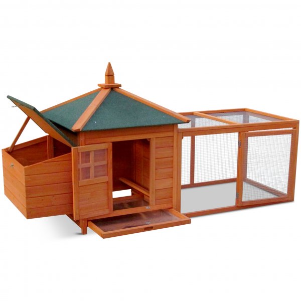 Kanatalo pihalla ja munivan pes�n kanssa | Kevyesti puhdistettu | T�ydellinen sarja | 2x0,73x1m