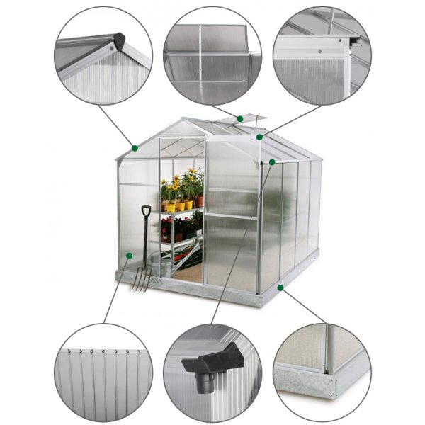 Kasvihuone 5,6m | Korkea viljelykorkeus | Kanava muovia