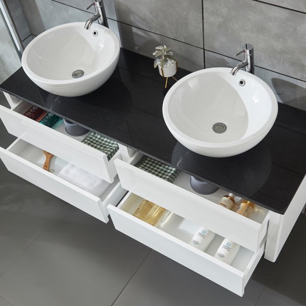 Kylpyhuonekalusteet 150cm | Kaksinkertainen pesuallas ja kylpyhuoneen peili Kylpyhuonekalusteet 150cm | Kaksinkertainen pesuallas ja kylpyhuoneen peili