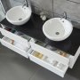 Kylpyhuonekalusteet 150cm | Kaksinkertainen pesuallas ja kylpyhuoneen peili