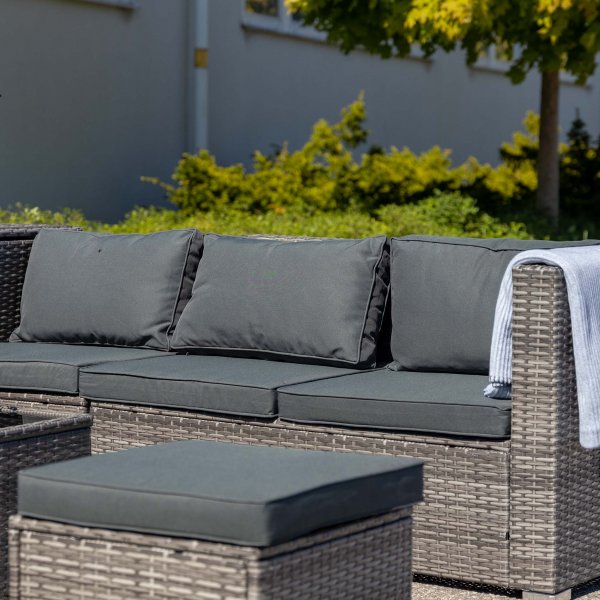 Eksklusiivinen loungeryhm | Sisnrakennettu varastointi | Harmaa synteettinen rottinki | Djursvik