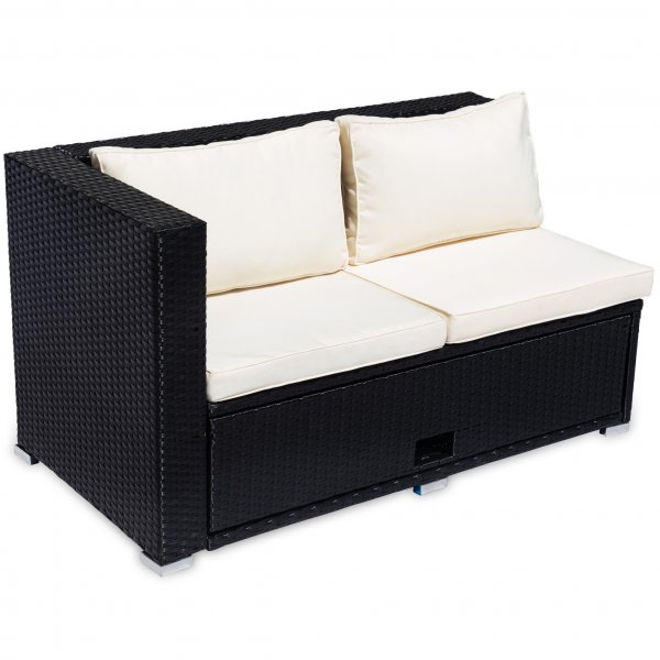 Lounge ryhm� | Kaksinkertainen sis��nrakennettu s�ilytystila | Musta synteettinen rottinki | Djursvik