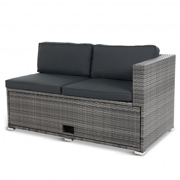 Suuri lounge-ryhmä | Kolme älykästä säilytystilaa | Harmaa synteettinen rottinki Suuri lounge-ryhmä | Kolme älykästä säilytystilaa | Harmaa synteettinen rottinki